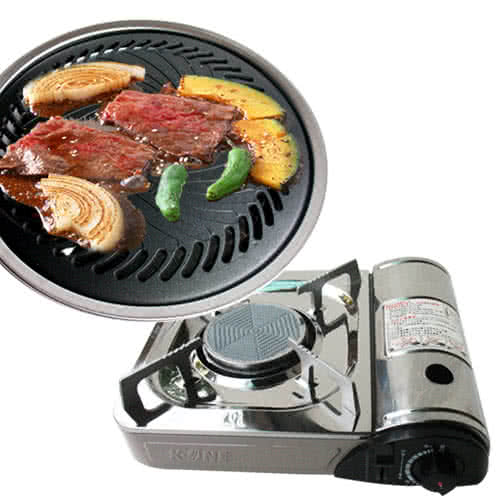 【卡旺】遠紅外線瓦斯爐+超級燒烤盤組(K1-1200V)