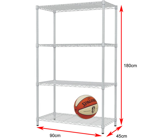 【海克力士】烤漆四層鐵架90x45x180(白)