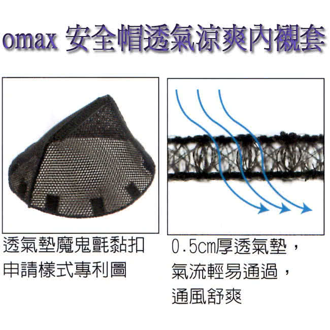 【omax】安全帽透氣涼爽專利內襯套-2入