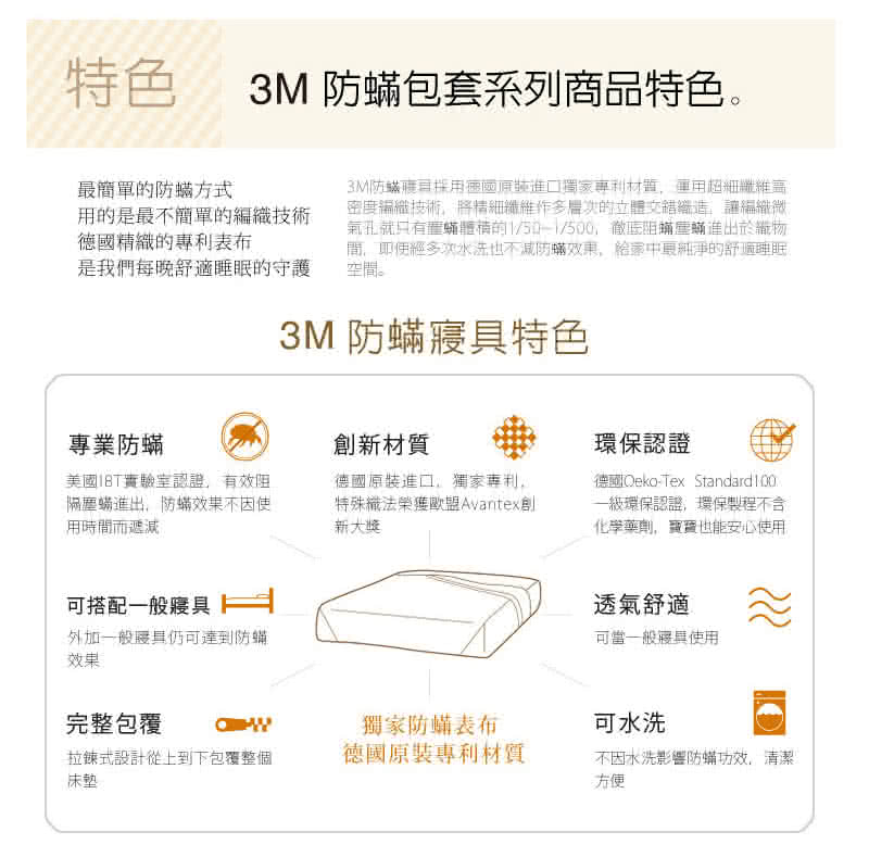 【3M】淨呼吸防蹣寢具(雙人四件組)