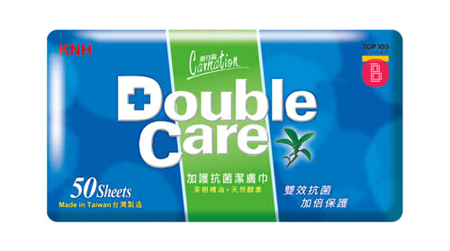 【康乃馨】Double Care 抗菌濕巾50片(50片/包)