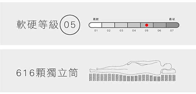 【法國-MONTAGUT】二線護背式獨立筒床墊M01-雙人5尺