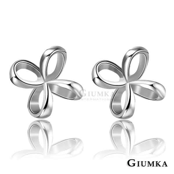 【GIUMKA】禮物情人耳針耳環 精鍍正白K 甜美淑女款  MF00561(銀色)