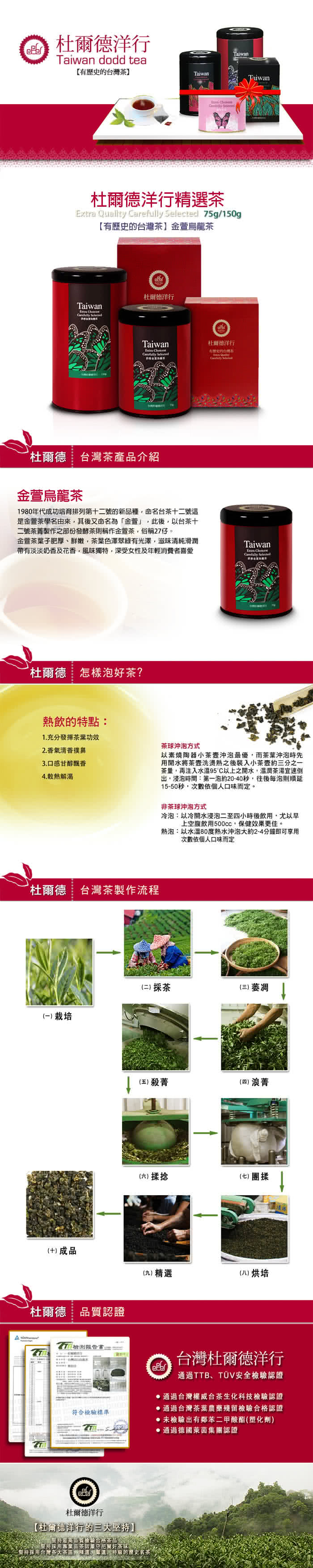 【杜爾德洋行】精選奶香金萱烏龍茶(75g)