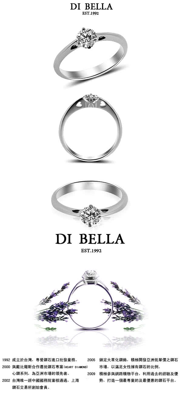 【DI BELLA】憐愛0.50克拉H&A八心八箭鑽戒