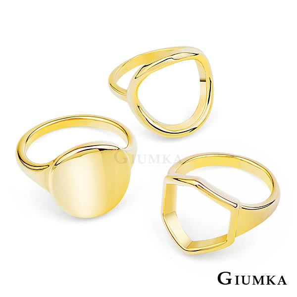 【GIUMKA】戒指尾戒 韓系時尚關節戒指三件套組 韓劇相似款 MR4086-2(金色)
