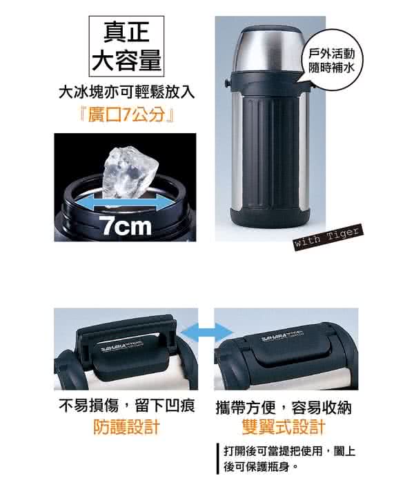 【TIGER虎牌】1.2L不鏽鋼保溫保冷瓶(MHK-A120_e)