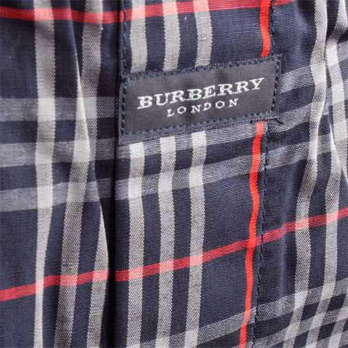 【BURBERRY】經典格紋棉質五分居家短褲(深藍)