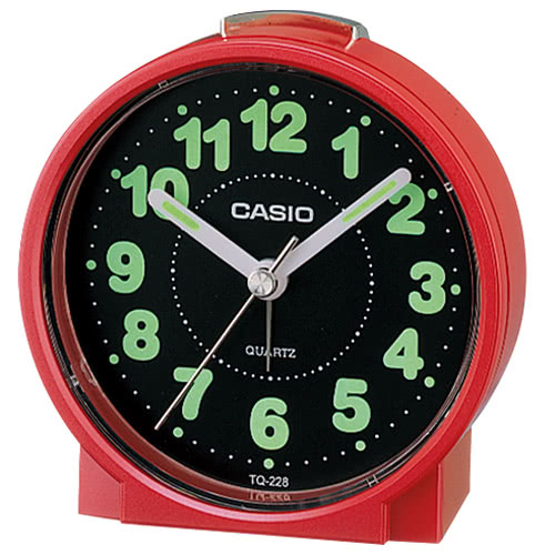 【CASIO 卡西歐】桌上型指針鬧鐘-紅(TQ-228-4DF)