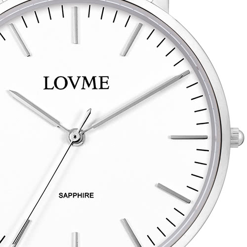 【LOVME】城市簡約風婉錶-白x黑帶/38mm(VL0012B-23-221)