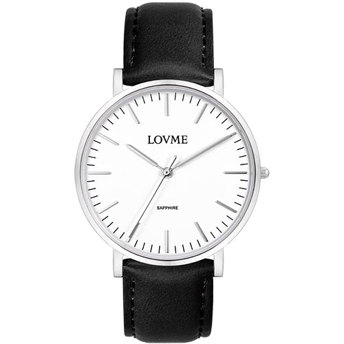 【LOVME】城市簡約風婉錶-白x黑帶/38mm(VL0012B-23-221)