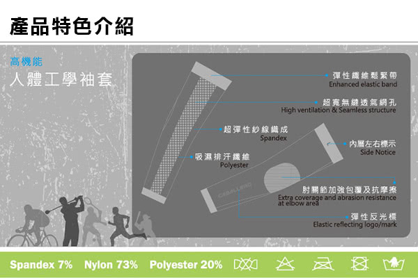 【CABALLERO】人體工學袖套(鐵灰)