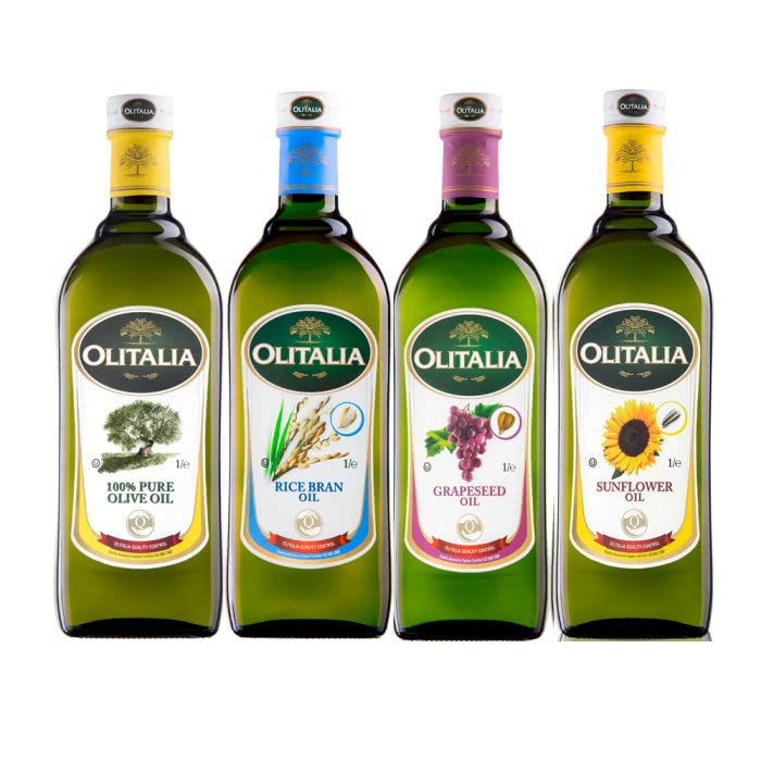 【Olitalia奧利塔】純橄欖油+玄米油+葡萄籽油+葵花油(1000mlx4瓶-禮盒組)