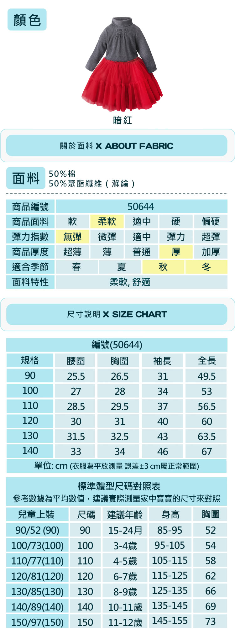 【baby童衣】小女童佯裝 秋冬套裝 高領彈力磨毛上衣+厚刷毛帶紗裙洋裝 50644(暗紅)