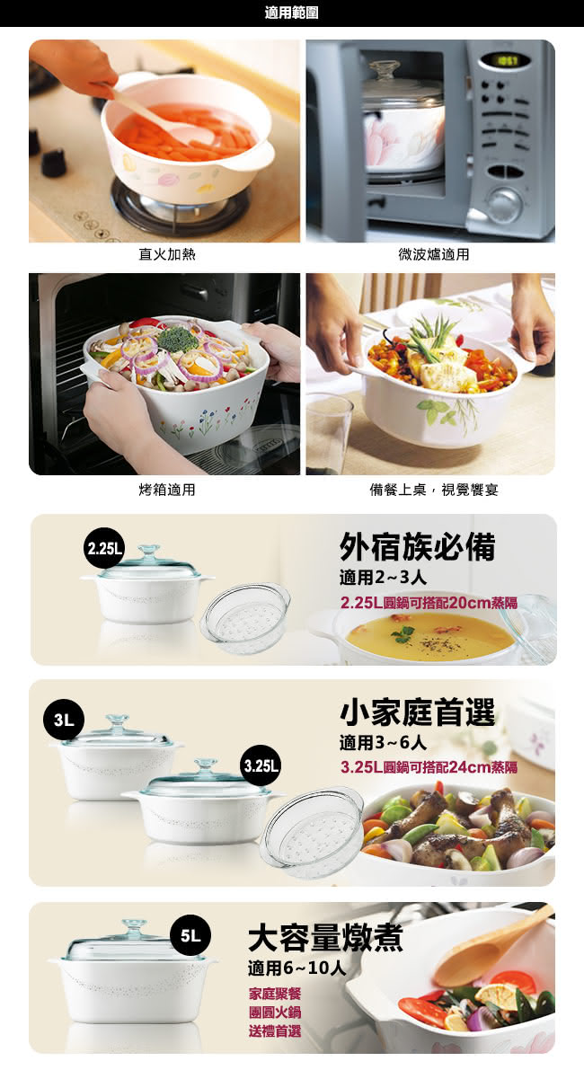 【美國康寧 Corningware】3.2L圓型康寧鍋-璀璨星河