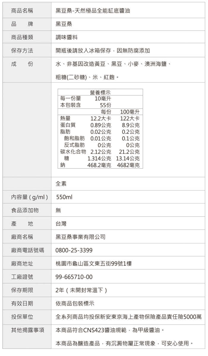 【黑豆桑】缸黑好料組(缸底醬油x3+黑金醬油x3)