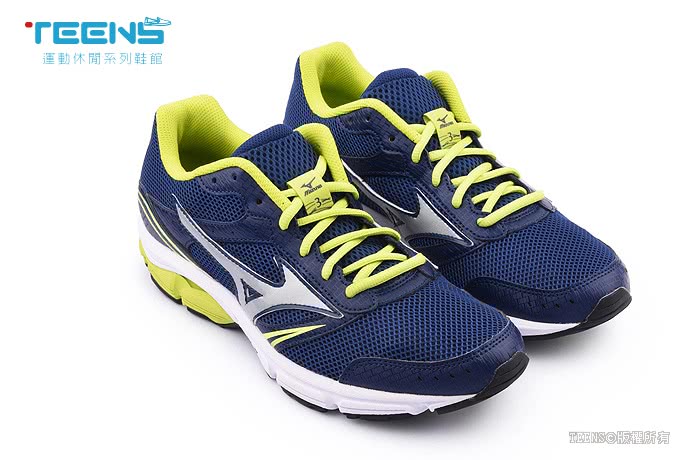 【MIZUNO】男款WAVE IMPETUS 3 慢跑鞋(J1GE151302-藍黃)