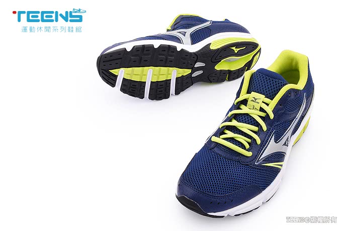 【MIZUNO】男款WAVE IMPETUS 3 慢跑鞋(J1GE151302-藍黃)