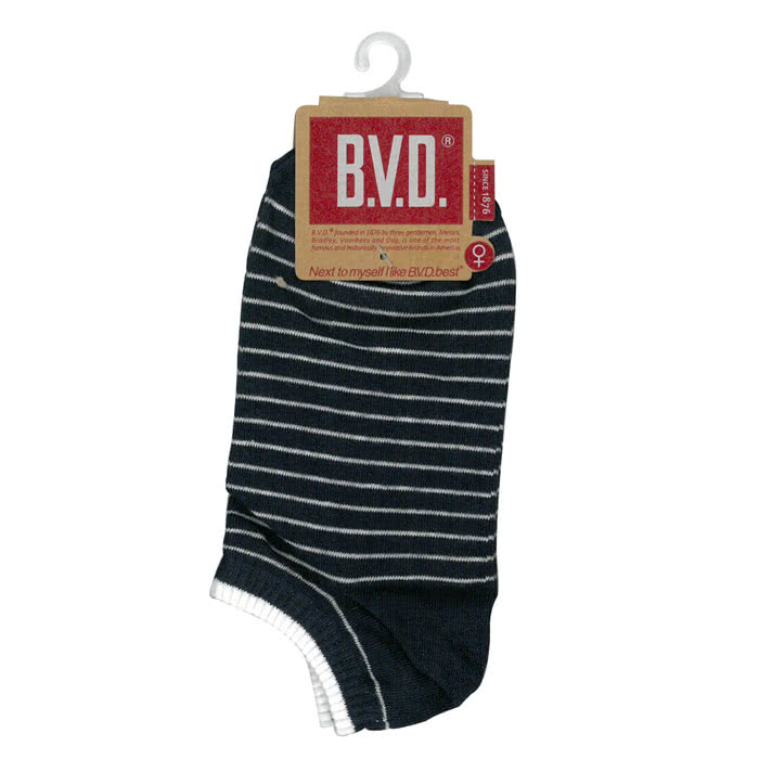 【BVD】舒適條紋女踝襪22-25cm*12雙入