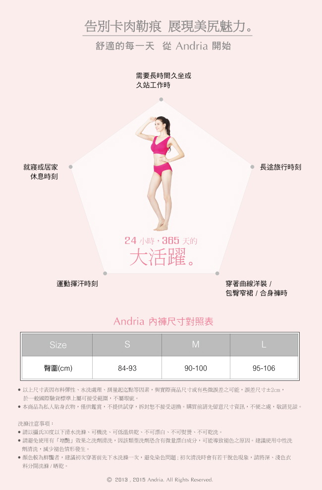 【Andria安卓亞】無痕3D提臀內褲(藍)