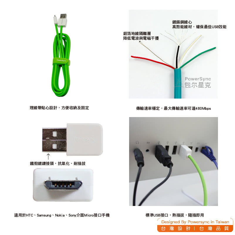 【群加 PowerSync】USB A micro B 資料傳輸線 / 1.5M(USB2-ERMIB155)