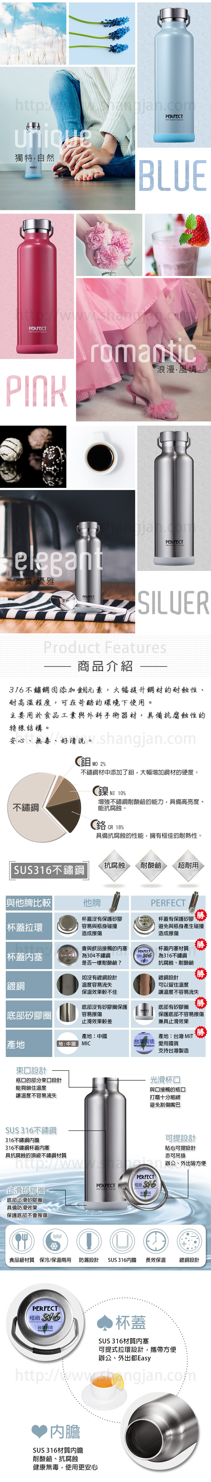 【PERFECT 理想】極緻316不鏽鋼保溫杯-1500cc附背袋(台灣製造)