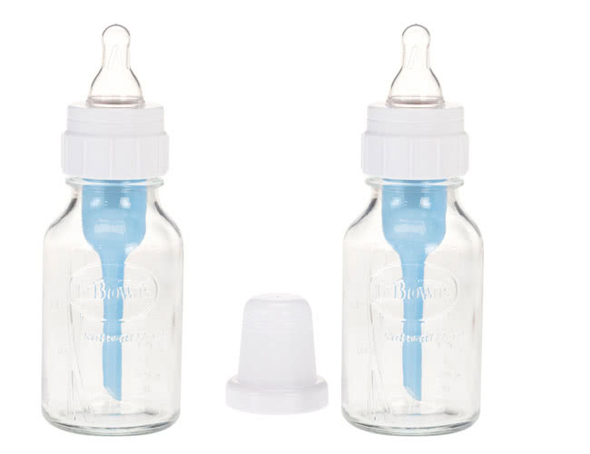 【GMP BABY】美國Dr. Brown 玻璃標準口徑防脹氣順流小奶瓶(120ml二入裝)