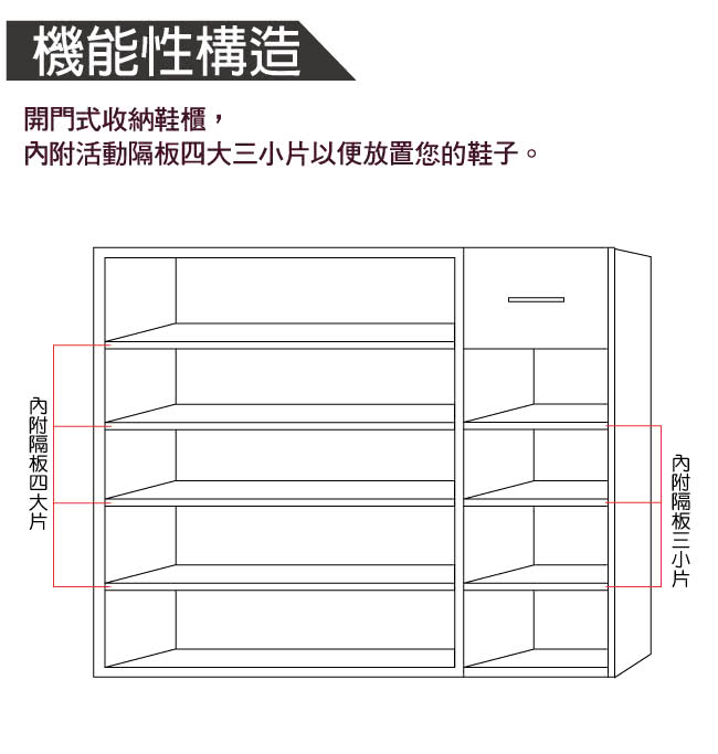 【文創集】艾斯    時尚3尺三門鞋櫃(三色可選)