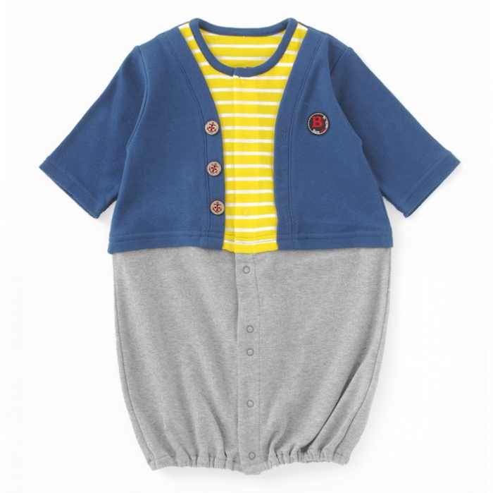 【日本 Nishiki】2 way 兩穿式長袖連身裝 - 深藍黃條紋(P5010-NV)