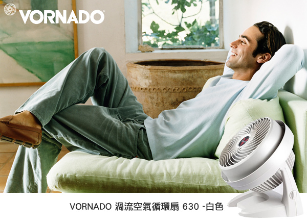 【美國VORNADO沃拿多渦流空氣循環機】630W/白色(買就送迷你LED捕蚊小夜燈)