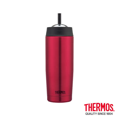 【THERMOS 膳魔師】不鏽鋼真空吸管隨行瓶0.47L(TS403)