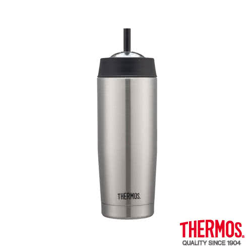 【THERMOS 膳魔師】不鏽鋼真空吸管隨行瓶0.47L(TS403)