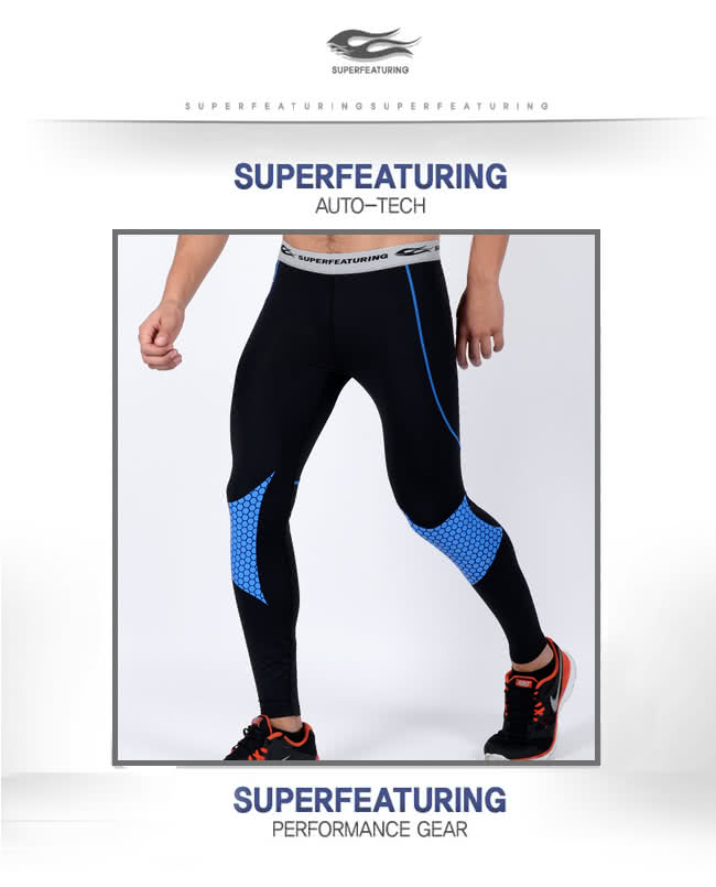 【SUPERFEATURING】專業跑步 三鐵 Hicolor鱗紋運動壓縮緊身褲(亮綠)