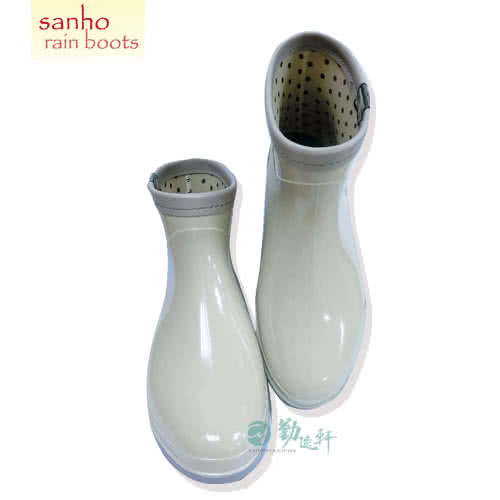 【勤逸軒】SANHO新素雅百搭短雨鞋(象牙色)