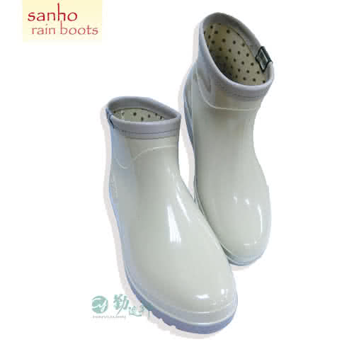 【勤逸軒】SANHO新素雅百搭短雨鞋(象牙色)