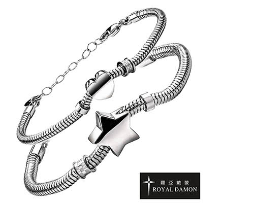 【ROYAL DAMON羅亞戴蒙】『英雄星v.s.美人心』情侶手鍊