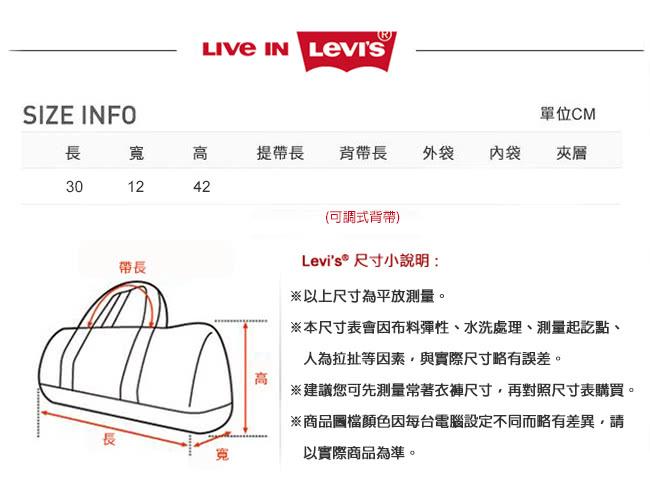 【Levis】經典 Levis 潮後背包 / 低調藍