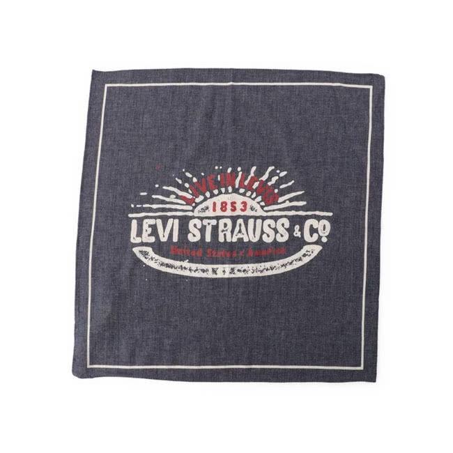 【Levis】男款方巾 / 復古 / 斑駁Logo