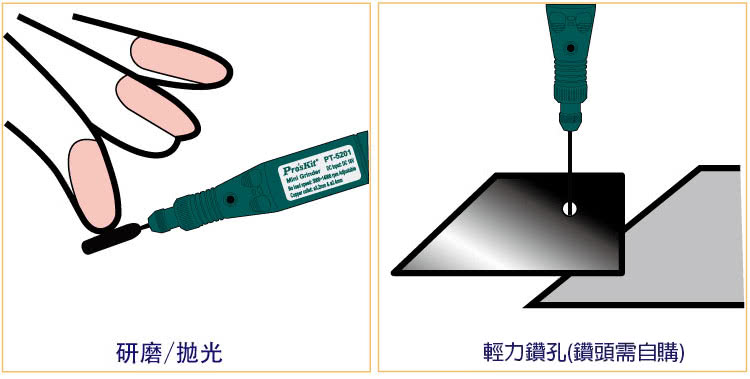 【ProsKit 寶工】多功能輕巧型電磨組 PT-5201A