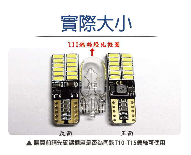 【車的LED】4014高亮版 24SMD T10 款(兩入組)