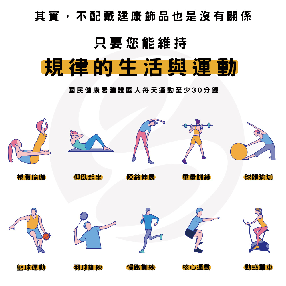 國民健康署建議國人每天運動至少30分鐘