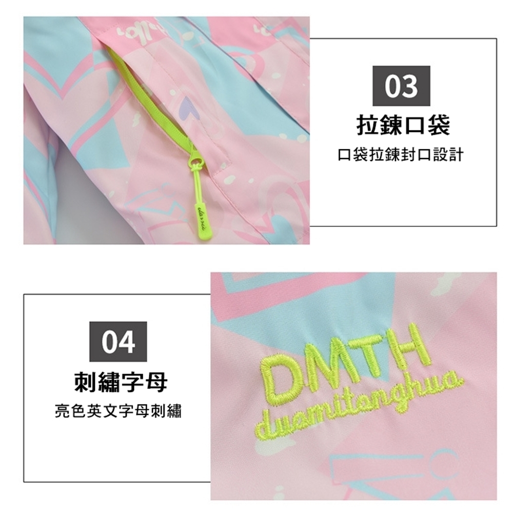 拉鍊口袋 口袋拉鍊封口設計 刺繡字母 亮色英文字母刺繡