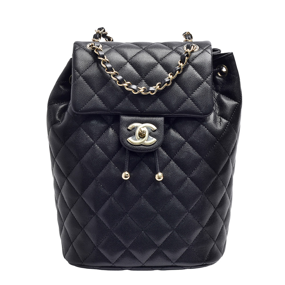 CHANEL 香奈兒 經典雙C LOGO粒紋牛皮鍊帶手提/後 CHANEL 香奈兒 經典雙C LOGO粒紋牛皮鍊帶手提/後