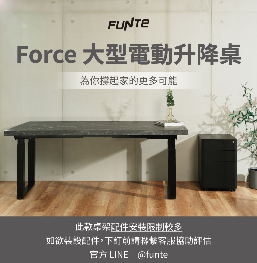 FUNTE Force 大型電動升降桌/蜂巢板 160x80 FUNTE Force 大型電動升降桌/蜂巢板 160x80