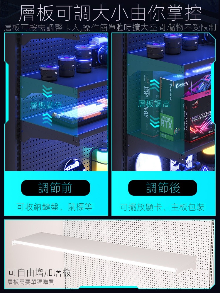 歐德沐 立式洞洞板置物架122*35*190 自由調節板層 歐德沐 立式洞洞板置物架122*35*190 自由調節板層