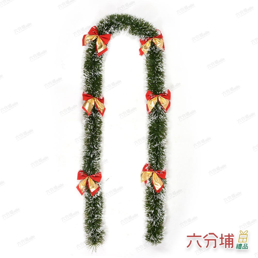 六分埔禮品 綠底白頭+金紅蝴蝶結金蔥條-3入組(聖誕節擺飾耶 六分埔禮品 綠底白頭+金紅蝴蝶結金蔥條-3入組(聖誕節擺飾耶