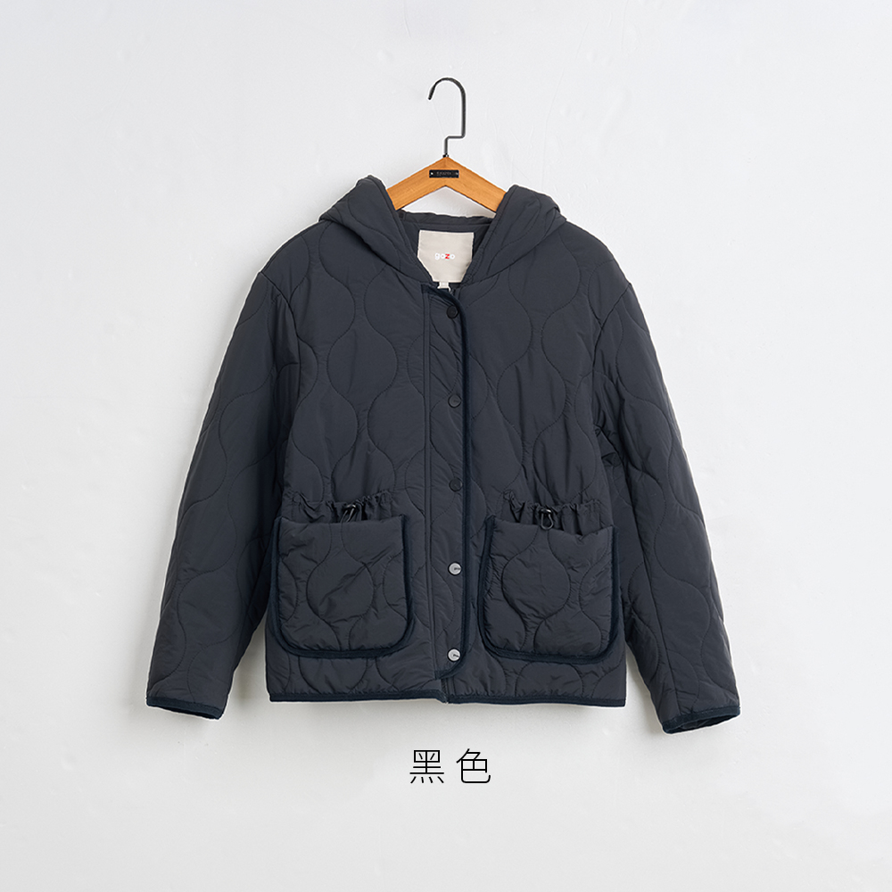 gozo 葫蘆壓紋滾邊鋪棉連帽外套(兩色)優惠推薦 gozo 葫蘆壓紋滾邊鋪棉連帽外套(兩色)優惠推薦