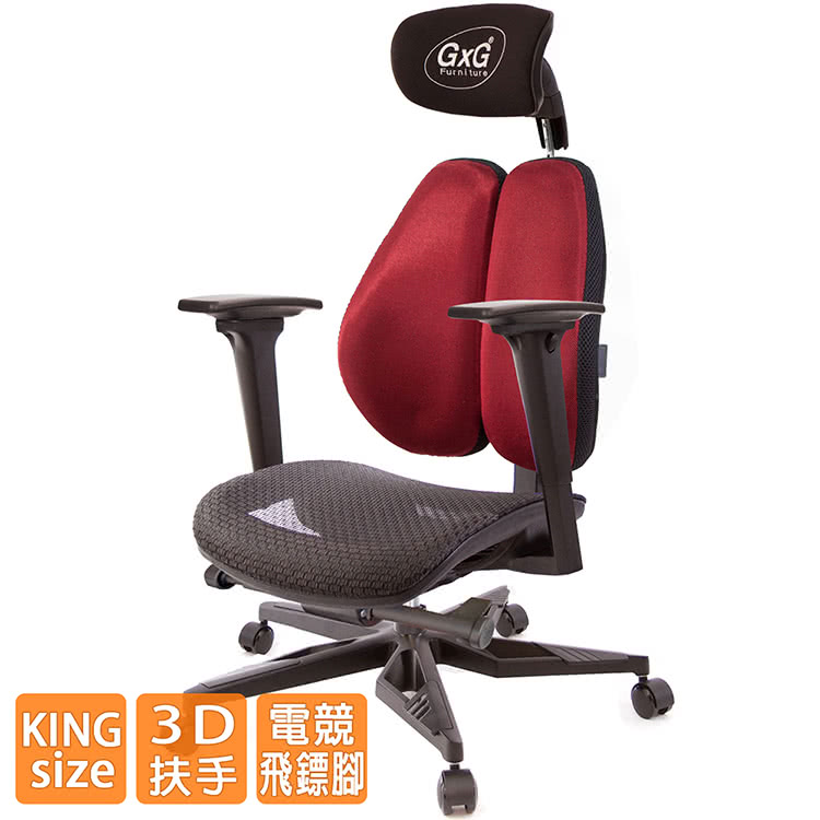 GXG 吉加吉 大網座 雙背工學椅 電競腳/3D升降扶手(T GXG 吉加吉 大網座 雙背工學椅 電競腳/3D升降扶手(T