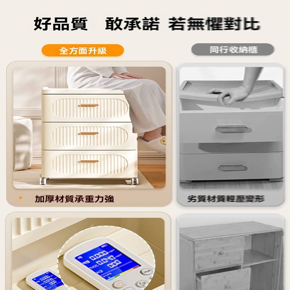 星優旗艦店 35cm四層(收納櫃 置物櫃 帶輪收納櫃 多層置 星優旗艦店 35cm四層(收納櫃 置物櫃 帶輪收納櫃 多層置