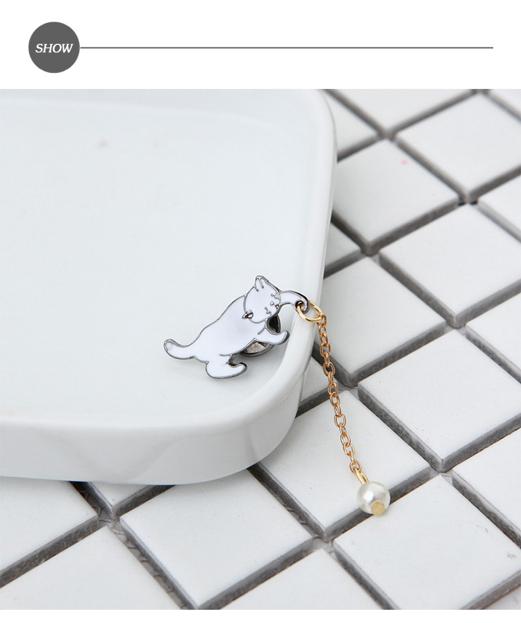 MISA 韓國設計可愛小貓抓珍珠造型胸針 領針(小貓胸針 珍 MISA 韓國設計可愛小貓抓珍珠造型胸針 領針(小貓胸針 珍